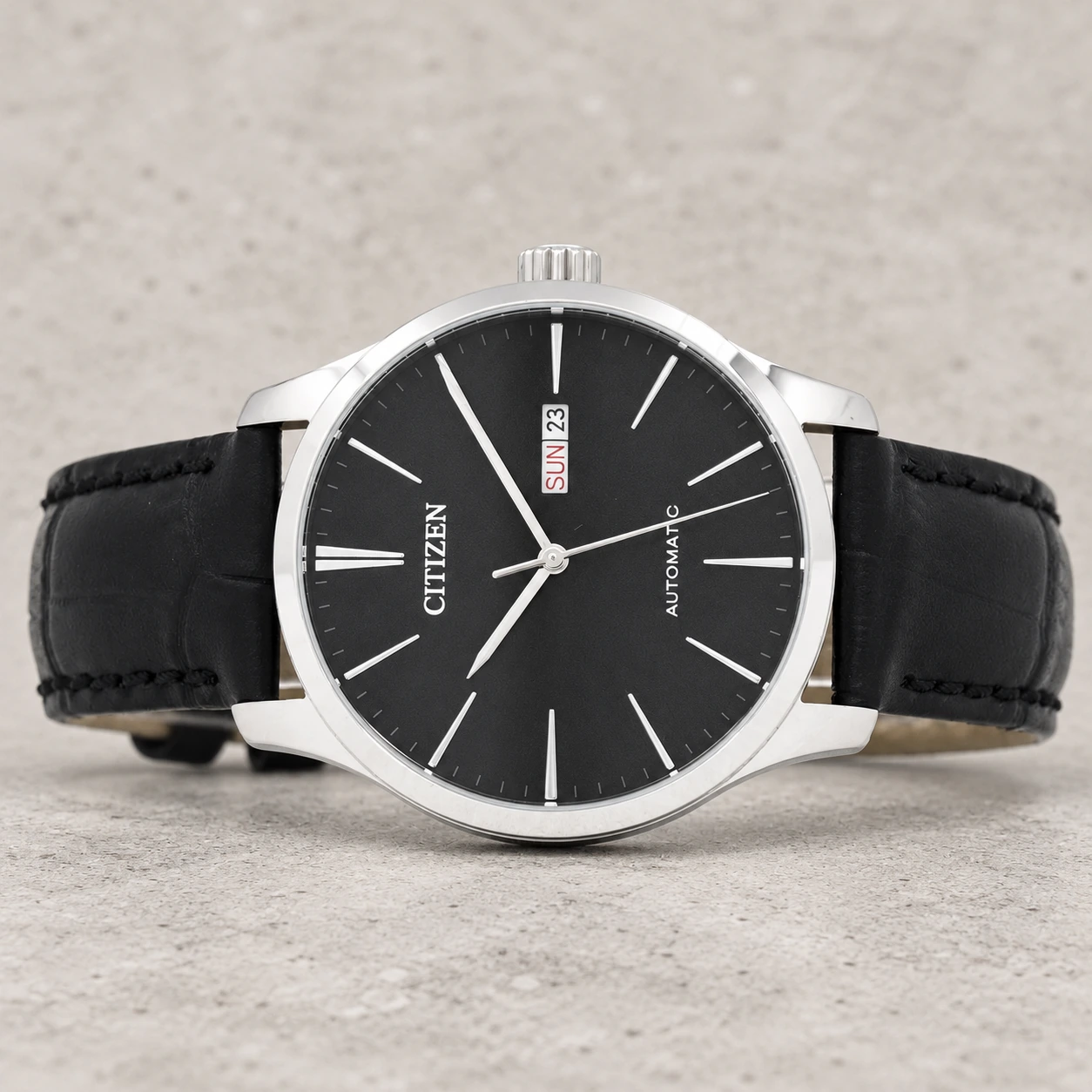 Citizen NH8350-08E dial, hands and calendar detail