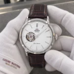 Orient RA-AG0002S10B held in white cotton gloves with Luxury Watches Malaysia cuff mark
