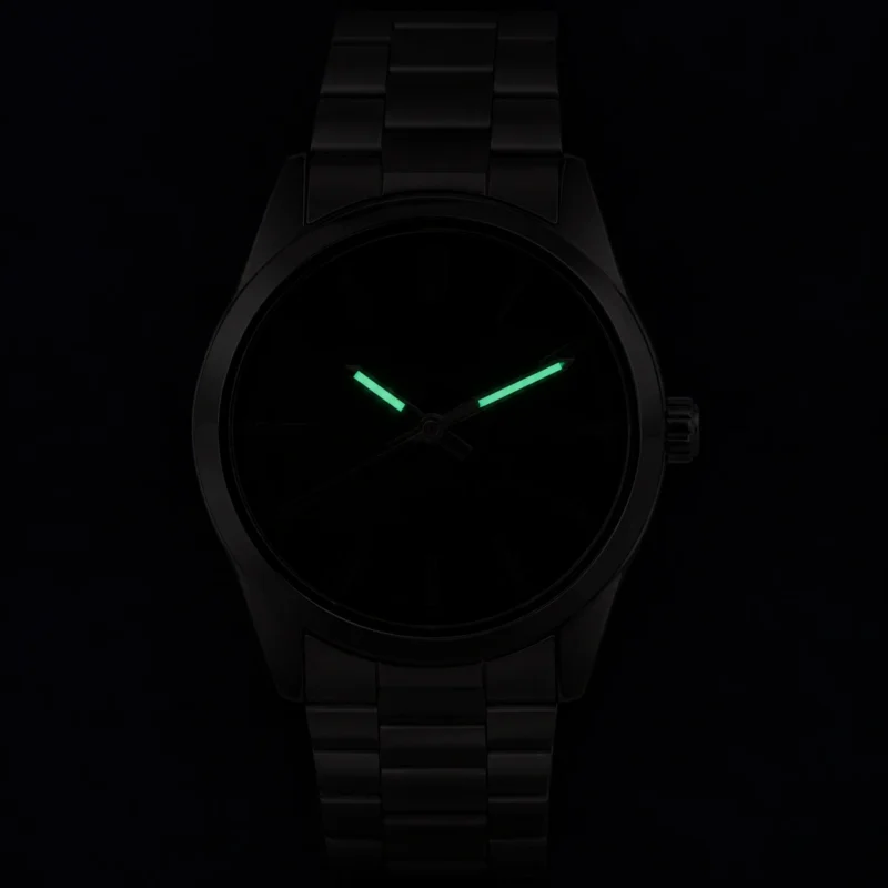 Casio Analog Stainless Steel Black Dial Quartz MTP-VD03D-1A MTPVD03D-1 Men's Watch luminous hands in low light
