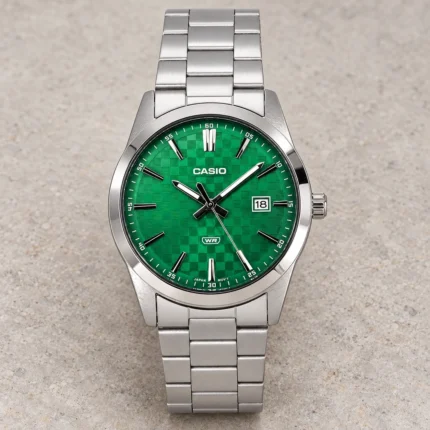 Casio Standard Analog Stainless Steel Green Dial Quartz MTP-VD03D-3A1 Men's Watch product view