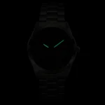 Casio Standard Analog Stainless Steel Green Dial Quartz MTP-VD03D-3A1 Men's Watch luminous hands in low light