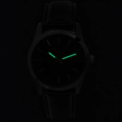 Casio Analog Leather Strap Black Dial Quartz MTP-VD03L-1A MTPVD03L-1 Men's Watch luminous hands in low light