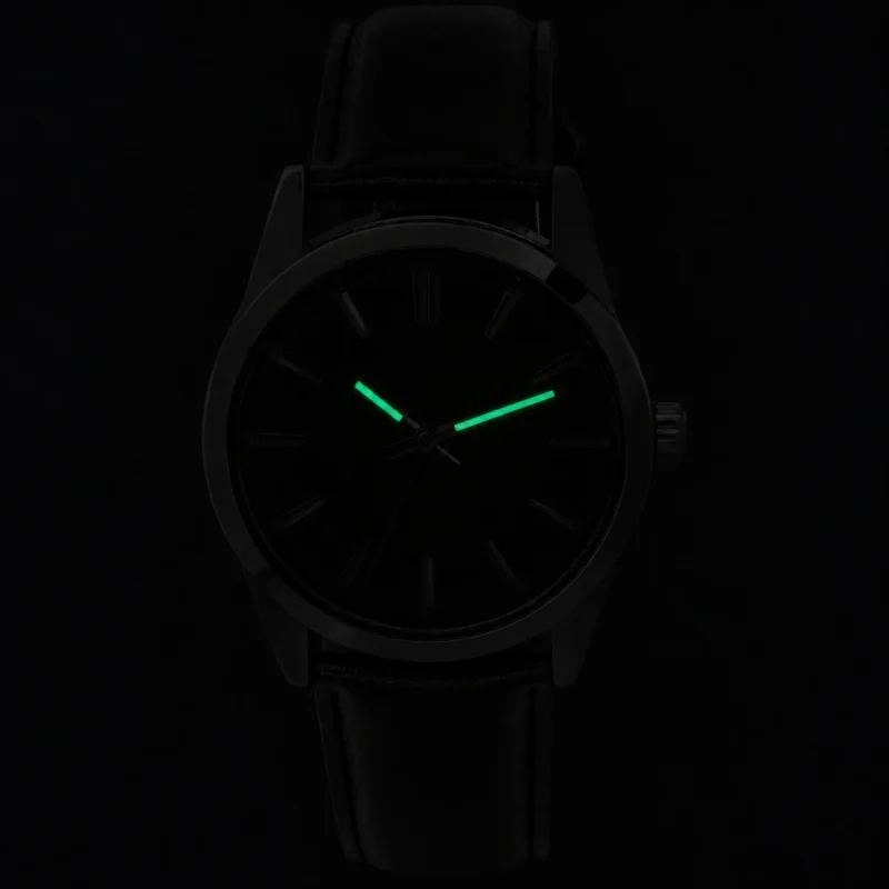 Casio Analog Leather Strap Black Dial Quartz MTP-VD03L-1A MTPVD03L-1 Men's Watch luminous hands in low light