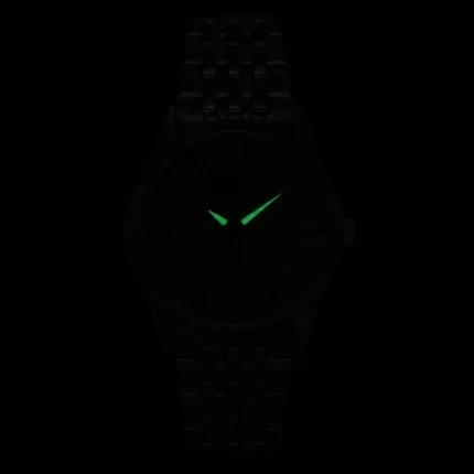 Citizen Stainless Steel Bracelet Silver Dial Quartz BI5000-87A Men's Watch luminous hands in low light