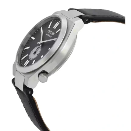 Citizen NK5010-01H angled grey dial and black leather strap