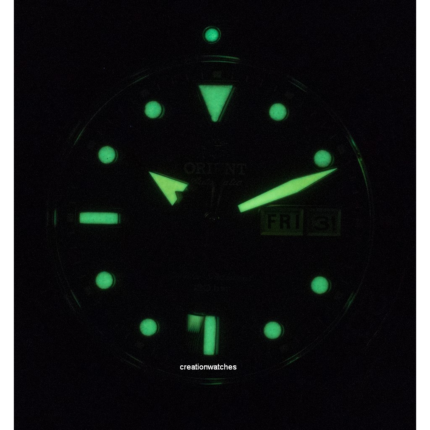Orient RA-AA0814R19B luminous hands and markers in low light